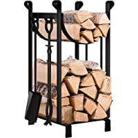 Los mejores  - Amagabeli Estante de Registro de Chimenea con 4 Herramientas 78x29x36cm Interior Chimenea de Leña Rack 2 Exterior…